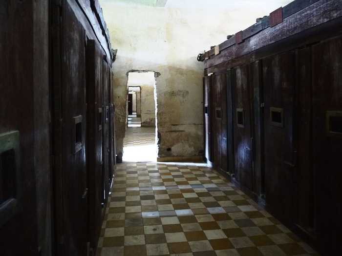These makeshift prison cells were set up in what were once classrooms